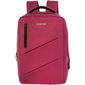 Rucsac laptop Canyon BPE-5 Urban USB 15.6inch, Rosu