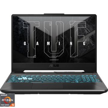 Laptop ASUS Gaming 15.6'' TUF A15 FA506NF, FHD 144Hz, Procesor AMD Ryzen™ 5 7535HS (16M Cache, up to 4.55 GHz), 16GB DDR5, 512GB SSD, GeForce RTX 2050 4GB, No OS, Graphite Black