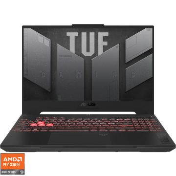 Laptop ASUS Gaming 15.6'' TUF A15 FA507UI, QHD 165Hz G-Sync, Procesor AMD Ryzen™ 9 8945HS (16M Cache, up to 5.20 GHz), 32GB DDR5, 1TB SSD, GeForce RTX 4070 8GB, No OS, Mecha Gray