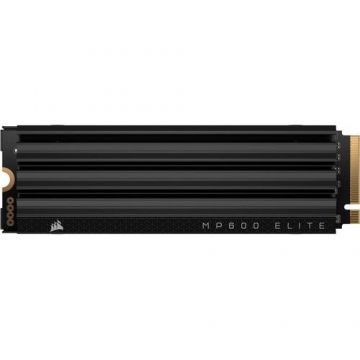 SSD Corsair MP600 Elite Heatsink, 2TB, PCIe 4.0 x4 M.2 2280, Optimizat pentru PlayStation 5 (Negru)