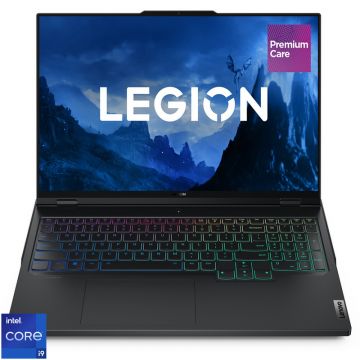 Laptop Lenovo Gaming 16'' Legion Pro 7 16IRX9H, WQXGA IPS 240Hz G-Sync, Procesor Intel® Core™ i9 14900HX (36M Cache, up to 5.80 GHz), 32GB DDR5, 1TB SSD, GeForce RTX 4090 16GB, No OS, Eclipse Black, 3Yr Onsite Premium Care