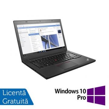 Laptop Refurbished LENOVO ThinkPad T460, Intel Core i3-6100U 2.30GHz, 8GB DDR3, 240GB SSD, 14 Inch, Webcam + Windows 10 Pro