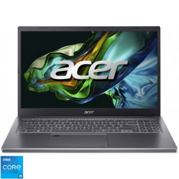 Laptop Acer 15.6'' Aspire 5 A515-58M, FHD IPS, Procesor Intel® Core™ i5-1335U (12M Cache, up to 4.60 GHz), 16GB DDR5, 512GB SSD, Intel Iris Xe, No OS, Steel Gray