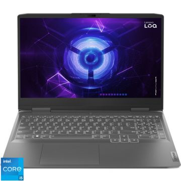 Laptop Lenovo Gaming 15.6'' LOQ 15IRH8, FHD IPS, Procesor Intel® Core™ i5-12450H (12M Cache, up to 4.40 GHz), 8GB DDR5, 512GB SSD, GeForce RTX 2050 4GB, No OS, Storm Grey