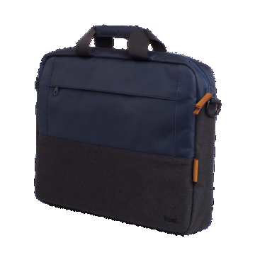 Geanta laptop Trust Lisboa  15.6inch,2 compartimente, material POM, RPET Polyester, RPET, volum 2.1 L, Albastru