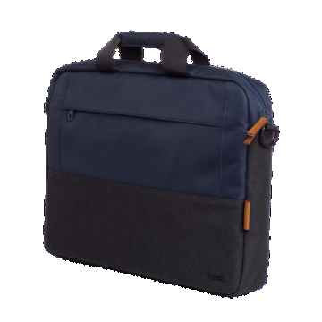 Geanta laptop Trust Lisboa 15.6inch,2 compartimente, material POM, RPET Polyester, RPET, volum 2.1 L, Albastru