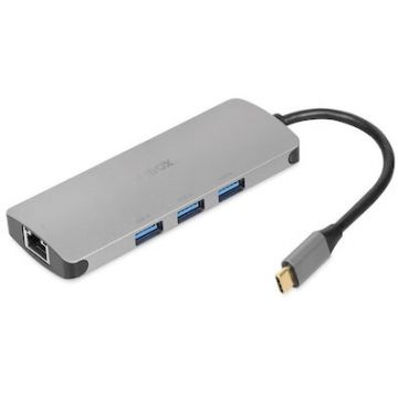 IBOX Replicator Ibox de porturi/dock pentru notebook USB 3.2 Gen 1 (3.1 Gen 1) Tip-C Livrare putere 100W Argintiu