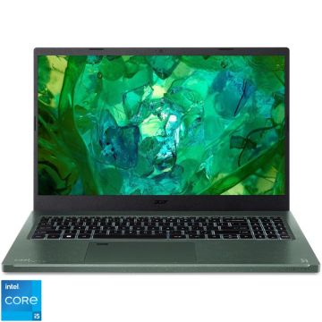 Laptop Acer 15.6'' Aspire Vero AV15-53P, FHD IPS, Procesor Intel® Core™ i5-1335U (12M Cache, up to 4.60 GHz), 16GB DDR5, 512GB SSD, Intel Iris Xe, No OS, Cypress Green