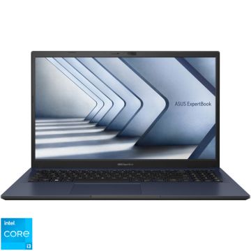 Laptop ASUS 15.6'' ExpertBook B1 B1502CGA, FHD, Procesor Intel® Core™ i3-N305 (6M Cache, up to 3.80 GHz), 8GB DDR4, 256GB SSD, Intel UHD, No OS, Star Black