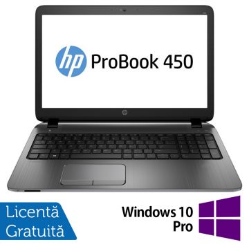 Laptop Refurbished HP ProBook 450 G3, Intel Core i3-6100U 2.30GHz, 8GB DDR3, 256GB SSD, DVD-RW, 15.6 Inch, Tastatura Numerica, Webcam + Windows 10 Pro