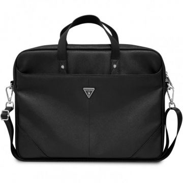 Guess Geanta Guess Saffiano Triangle Logo pentru Laptop 15inch - 16inch, Neagra GUCB15PSATLK