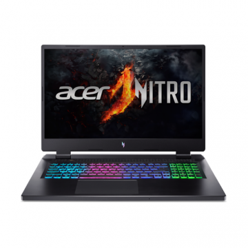 Laptop Gaming Acer Nitro 17 AN17 (Procesor AMD Ryzen 7 8845HS (16M Cache, up to 5.10 GHz), 17.3inch FHD, 16GB DDR5, 512GB SSD, NVIDIA GeForce RTX 4050 @6GB, Negru)