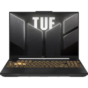 Laptop Gaming ASUS TUF F16 FX607JU (Procesor Intel® Core™ i7-13650HX (24M Cache, up to 4.90 GHz), 16inch FHD+ 165Hz, 16GB, 512GB SSD, NVIDIA GeForce RTX 4050 @6GB, DLSS 3.0, Negru/Gri)