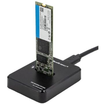 QOLTEC Statie de andocare Qoltec SSD, M.2, SATA, NGFF, USB 3.1, Negru