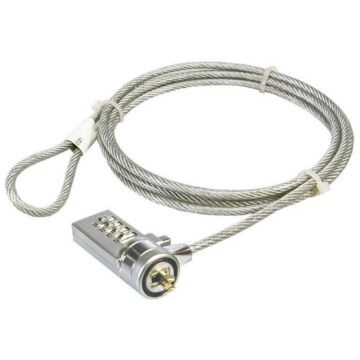 Accesoriu notebook Logilink Cable Lock, lungime 1.5m, argintiu