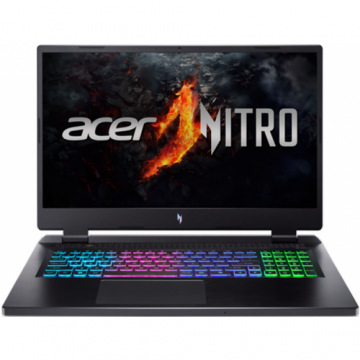 Laptop Nitro AN17 FHD 17.3 inch AMD Ryzen 7 8845HS 16GB 512GB SSD RTX 4050 Free Dos Obsidian Black