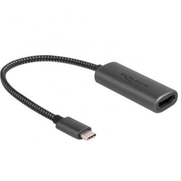 Laptop USB adapter, USB-C male > HDMI female (DP Alt Mode) (grey, 20cm, 8K + HDR)