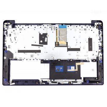 Tastatura Lenovo 5CB1H77885 Gri cu Palmrest Albastru Inchis si TouchPad iluminata backlit