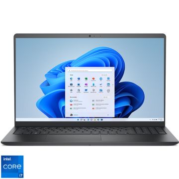 Laptop DELL 15.6'' Vostro 3520 (seria 3000), FHD 120Hz, Procesor Intel® Core™ i7-1255U (12M Cache, up to 4.70 GHz), 8GB DDR4, 512GB SSD, Intel Integrated Graphics, Win 11 Pro, Carbon Black, 3Yr ProSupport