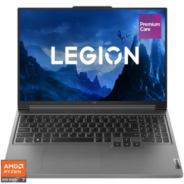 Laptop Lenovo Gaming 16'' Legion Slim 5 16AHP9, WQXGA IPS 165Hz, Procesor AMD Ryzen™ 7 8845HS (16M Cache, up to 5.1 GHz), 16GB DDR5, 512GB SSD, GeForce RTX 4070 8GB, No OS, Luna Grey, 3Yr Onsite Premium Care