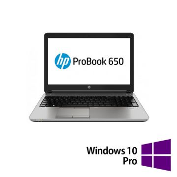 Laptop Refurbished HP ProBook 650 G3, Intel Core i5-7200U 2.50GHz, 8GB DDR4, 256GB SSD, 15.6 Inch, Tastatura Numerica, Webcam + Windows 10 Pro