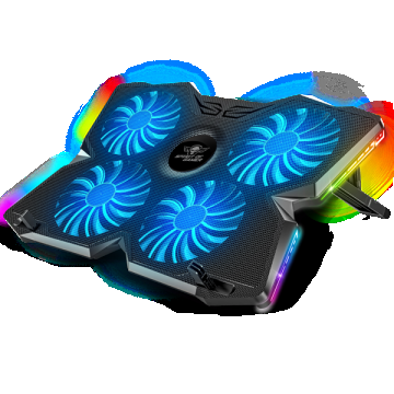 Stand/Cooler notebook Spirit of Gamer AIRBLADE 500 RGB, pana la 17 inch, 4 ventilatoare, 7 pozitii, iluminare LED Blue, Backlight RGB