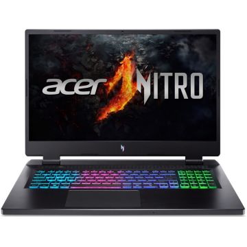 Acer Laptop Gaming Acer Nitro 17 AN17, AMD Ryzen 7 8845HS, 17.3 inch FHD, 16GB RAM, 512GB SSD, nVidia RTX 4050 6GB, Free DOS, Negru