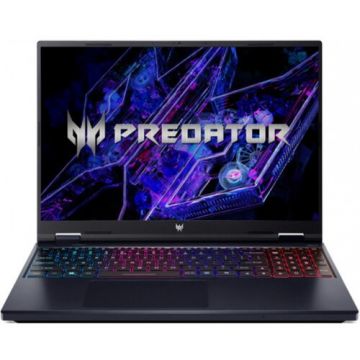 Acer Laptop Gaming Acer Predator Helios Neo PHN16-72, Intel Core i7-14650HX, 16 inch WUXGA, 16GB RAM, 512GB SSD, nVidia RTX 4060 8GB, Free DOS, Negru