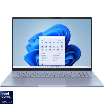 Laptop ASUS 16'' Vivobook S 16 OLED S5606MA, 3.2K 120Hz, Procesor Intel® Core™ Ultra 7 155H (24M Cache, up to 4.80 GHz), 16GB LPDDR5X, 1TB SSD, Intel Arc, Win 11 Pro, Mist Blue