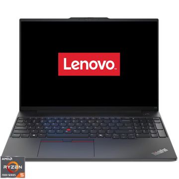 Laptop Lenovo 16'' ThinkPad E16 Gen 2, WUXGA IPS, Procesor AMD Ryzen™ 5 7535HS (16M Cache, up to 4.55 GHz), 32GB DDR5, 1TB SSD, AMD Radeon 660M, No OS, Black