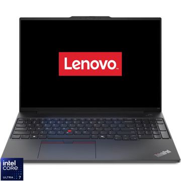 Laptop Lenovo 16'' ThinkPad E16 Gen 2, WUXGA IPS, Procesor Intel® Core™ Ultra 7 155H (24M Cache, up to 4.80 GHz), 16GB DDR5, 512GB SSD, Intel Integrated Graphics, No OS, Graphite Black