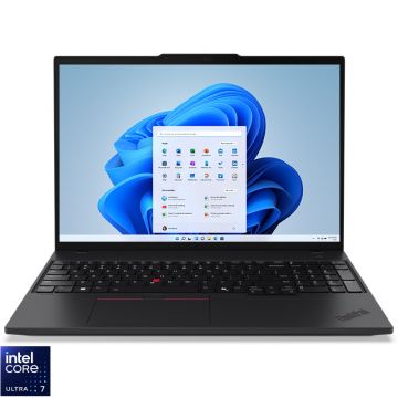 Laptop Lenovo 16'' ThinkPad T16 Gen 3, WUXGA IPS, Procesor Intel® Core™ Ultra 7 155U (12M Cache, up to 4.80 GHz), 64GB DDR5, 1TB SSD, Intel Graphics, Win 11 Pro, Black