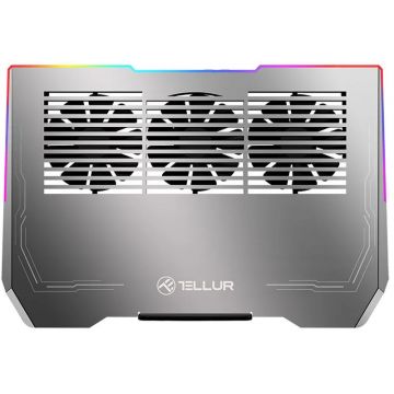 Stand/Cooler notebook Tellur Shade, 17.3 inch, 3 ventilatoare, Silver