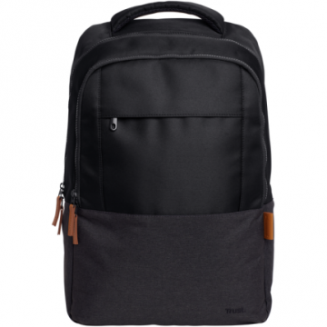 Trust Rucsac laptop Trust Lisboa 16, material POM, RPET Polyester, RPET twill polyester, volum 23 L, Negru