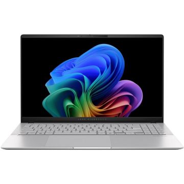 Laptop Vivobook S OLED 15.6 inch Snapdragon X Elite X1E-78-10 32GB 1TB SSD Windows 11 Home Silver AI