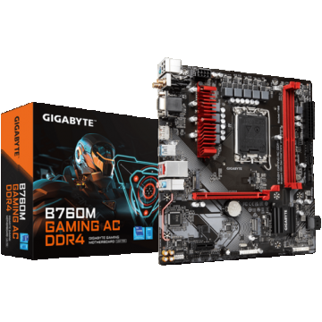Placa de baza GIGABYTE B760M GAMING AC DDR4, Intel B760, LGA 1700, mATX