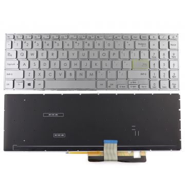 Tastatura Argintie Asus VivoBook S533FA iluminata layout US fara rama enter mic