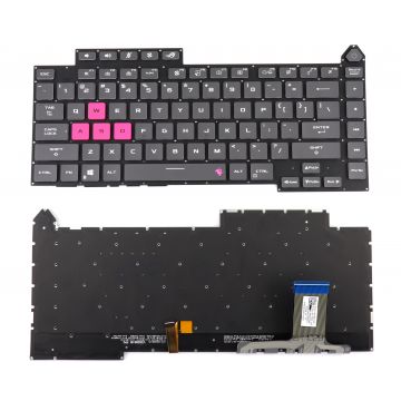 Tastatura Gri Asus ROG Strix G15 G513QR iluminata RGB layout US fara rama enter mic