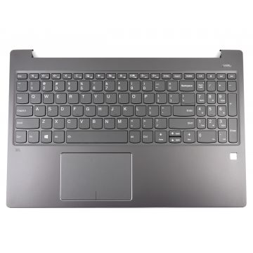 Tastatura Lenovo 5CB0Q62274 Gri cu Palmrest Gri TouchPad si Orificiu Amprenta iluminata backlit