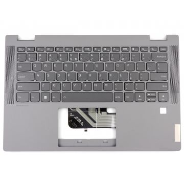 Tastatura Lenovo IdeaPad Flex 5-14IIL05 Type 81X1 Gri cu Palmrest Gri fara TouchPad si cu Orificiu Amprenta iluminata backlit
