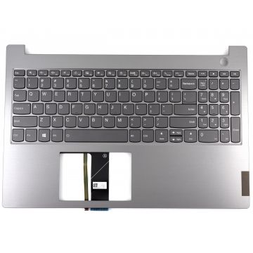 Tastatura Lenovo ThinkBook 15-IIL Type 20RW Gri cu Palmrest Gri fara TouchPad iluminata backlit