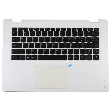 Tastatura Lenovo Yoga 510-14ISK Neagra cu Palmrest Alb cu TouchPad iluminata backlit