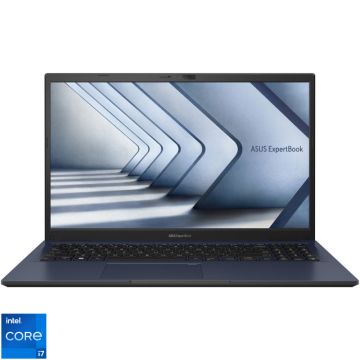 Laptop ASUS 15.6'' ExpertBook B1 B1502CVA, FHD, Procesor Intel® Core™ i7-1355U (12M Cache, up to 5.00 GHz), 16GB DDR4, 512GB SSD, Intel Integrated Graphics, No OS, Star Black
