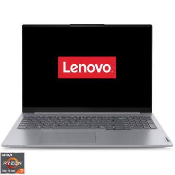 Laptop Lenovo 16'' ThinkBook 16 G7 ARP, WUXGA IPS, Procesor AMD Ryzen™ 7 7735HS (16M Cache, up to 4.75 GHz), 16GB DDR5, 512GB SSD, AMD Radeon 680M, No OS, Arctic Grey