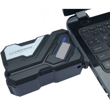 Stand/Cooler notebook Esperanza EGC103, ventilator de racire gaming, Black/Silver