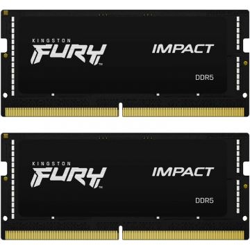 Memorie notebook Kingston FURY Impact, 64GB, DDR5, 5600MHz, CL40, 1.1v, Dual Channel Kit