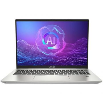 Laptop MSI Prestige A16 AI+ A3HMG (Procesor AMD Ryzen™ AI 9 365 (24M Cache, up to 5.0 GHz) 16inch UHD+, 32GB, 1TB SSD, AMD Radeon 880M Graphics, Win 11 Home, Argintiu)