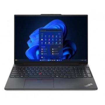 Lenovo Laptop Lenovo ThinkPad E16 Gen 2, AMD Ryzen 7 7735HS, 16 inch WUXGA, 32GB RAM, 1TB SSD, Windows 11 Pro, Negru (Tastatura US)