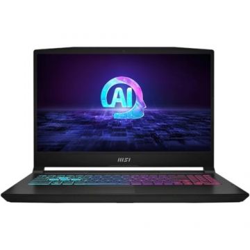 Laptop Gaming MSI Katana A15 AI B8VE (Procesor AMD Ryzen™ 7 8845HS (16M Cache, up to 5.1 GHz) 16inch FHD 144Hz, 16GB DDR5, 512GB SSD, NVIDIA GeForce RTX 4050 @6GB, DLSS 3.0, Negru)