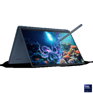Laptop Lenovo Yoga 9 2-in-1 14ILL10, 14' 2.8K WQXGA+ (2880x1800) OLED 1100nits (peak) / 500nits (typical) Glossy / Anti-fingerprint, 100% DCI- P3, 120Hz, Eyesafe®, Dolby Vision®, DisplayHDR™ True Black 1000, Glass, Touch, Intel® Core™ Ultra 7 258V, 8C (4